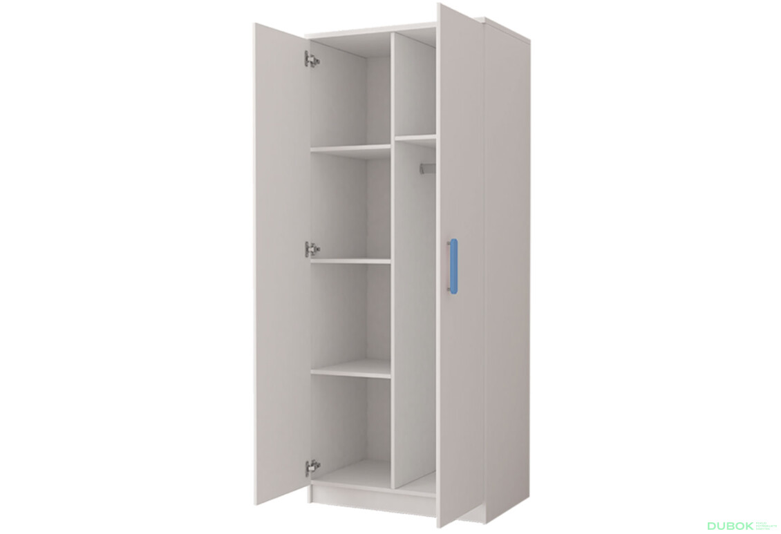 Fotografia 2 - Skriňa 2D Šmyk biela, úchytky nebeský Idczak meble