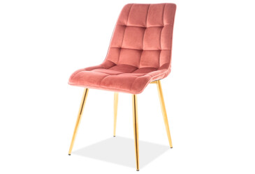 Stolička Chic Velvet staroružová Bluvel 52, zlatý kov