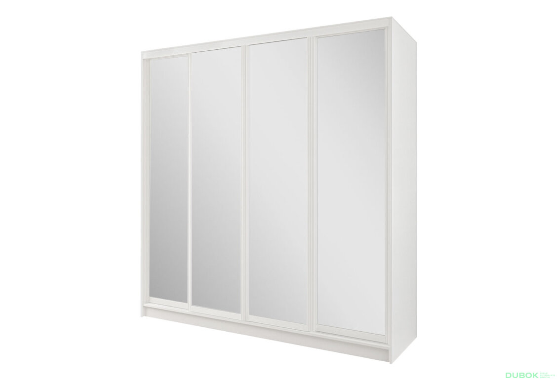 Skriňa Rim-Veneziano 4D 2,4 m so zrkadlom, biela