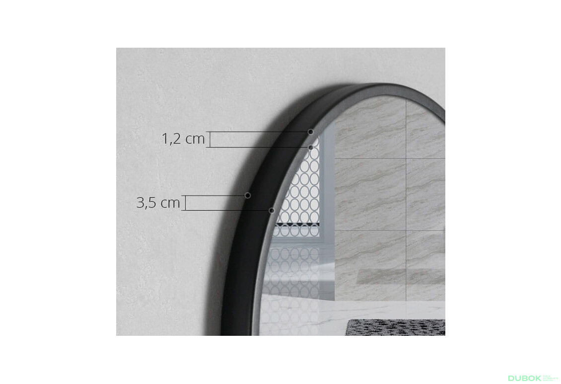 Fotografia 3 - Lustro z półką 60cm czarne