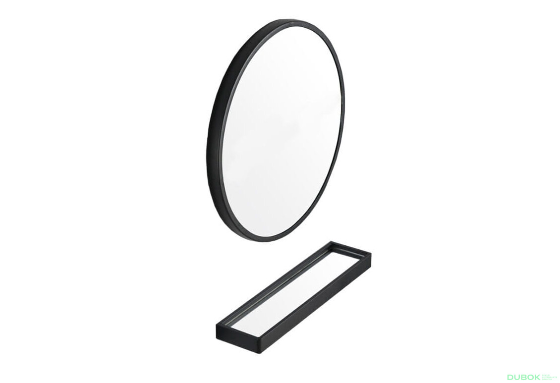 Fotografia 6 - Lustro z półką 60cm czarne