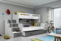 Poschodová posteľ Max 3 biele / grafit 80x200 / 120x200 + zásuvka, s roštom, matracom - Fotografia 3 Fotografia 3 - Poschodová posteľ Max 3 biele / grafit 80x200 / 120x200 + zásuvka, s roštom, matracom