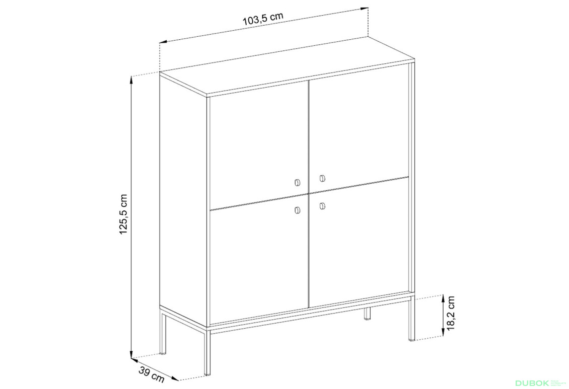 Fotografia 3 - Komoda MK104 Mono granat
