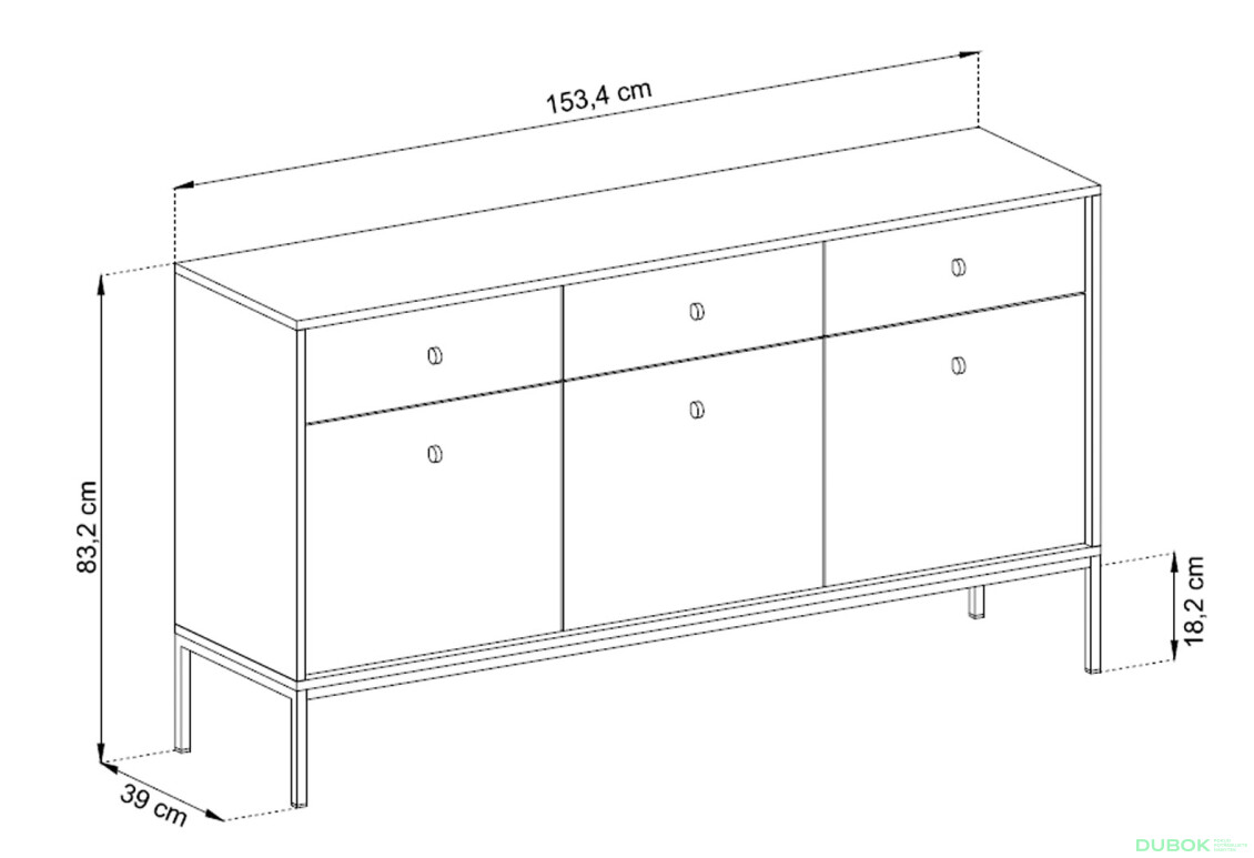 Komoda MKSZ154 Mono granat - Fotografia 7 Fotografia 7 - Komoda MKSZ154 Mono granat