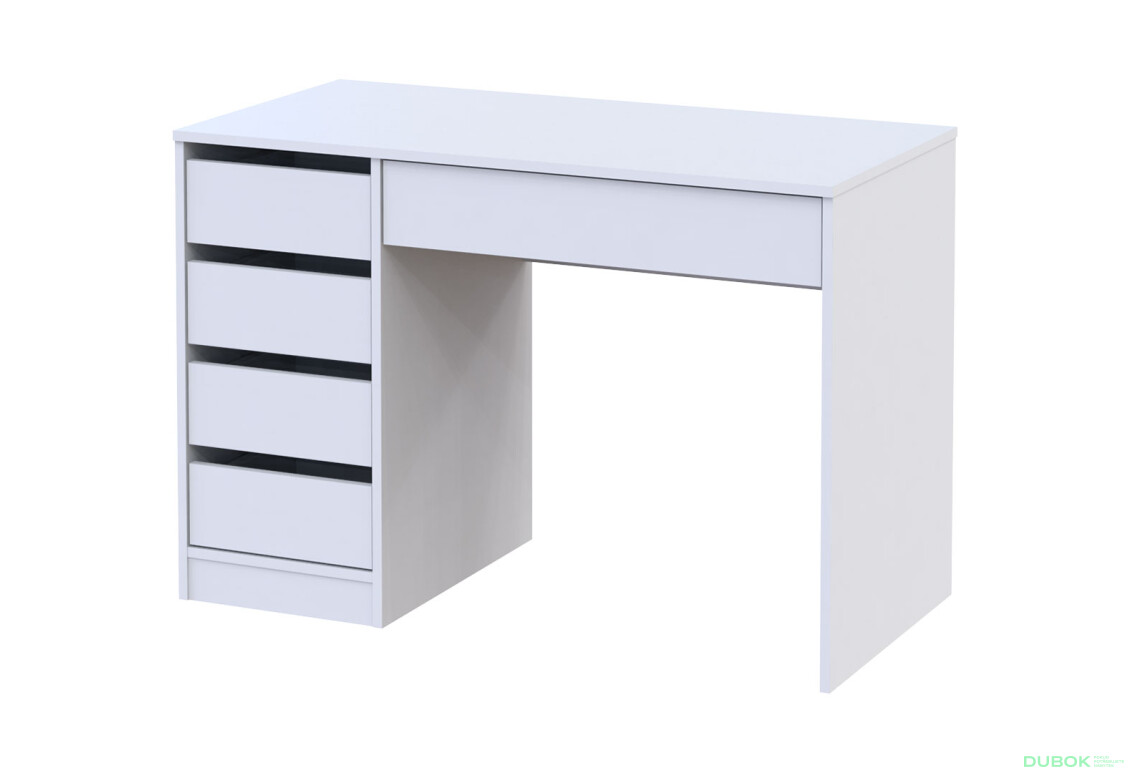 Písací stôl s ľavou montážou Profi 110 cm biely