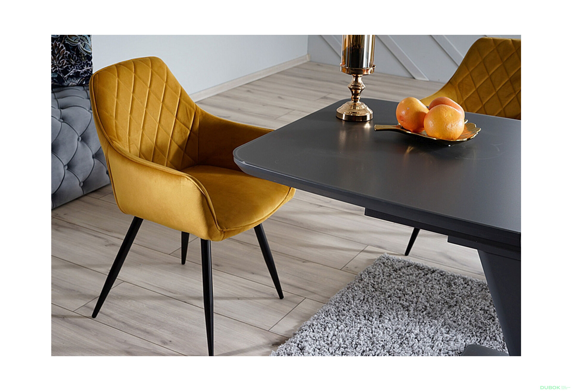 Fotografia 4 - Stolička Linea Velvet karí Bluvel 68, kov čierna matná