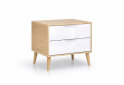 Fotografia 1 - Nočný stolík 2šx lesklá biela / dub cremona Olívia