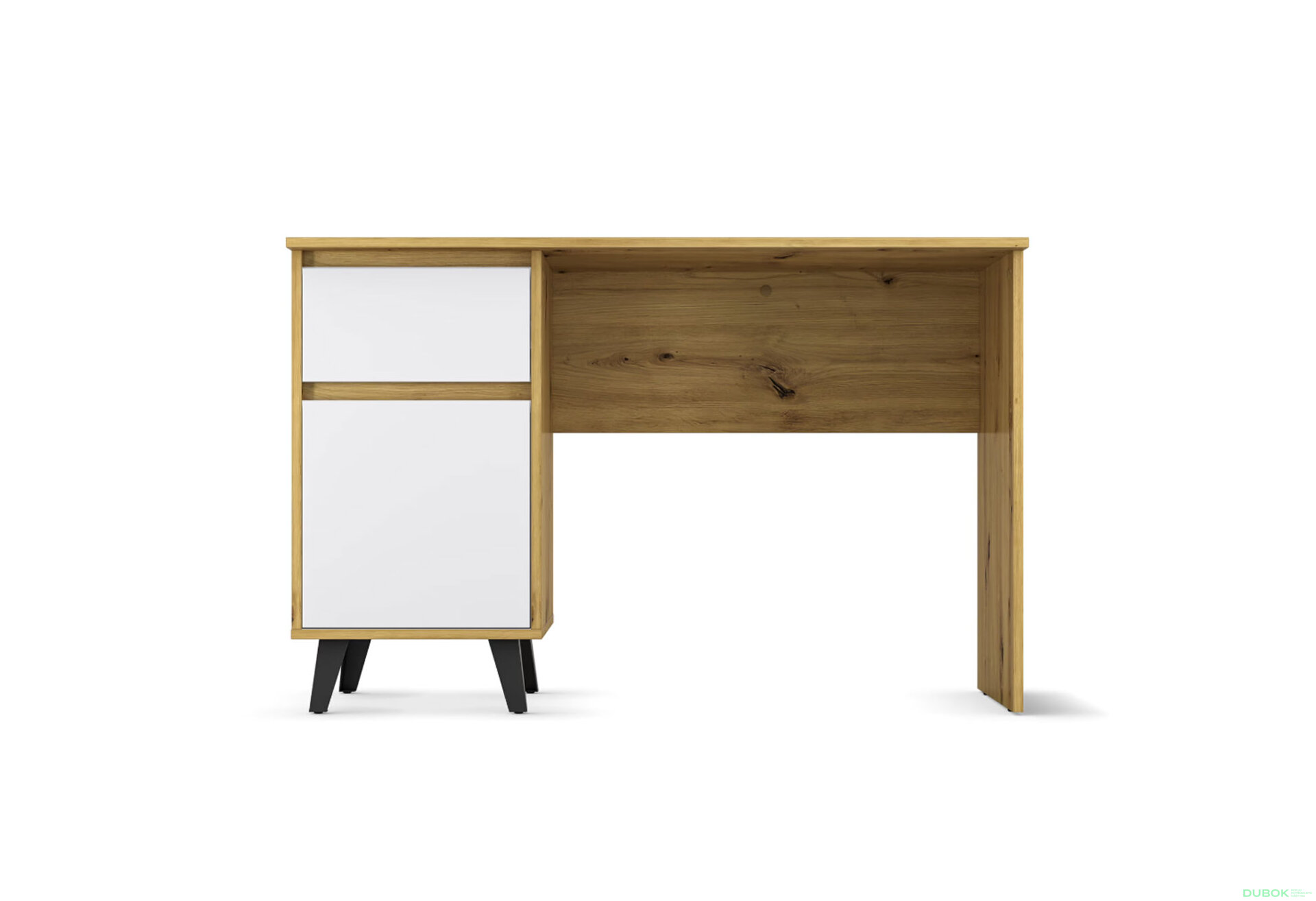 Fotografia 2 - Písací stôl Borg 1d1s/120 dub artisan / biely