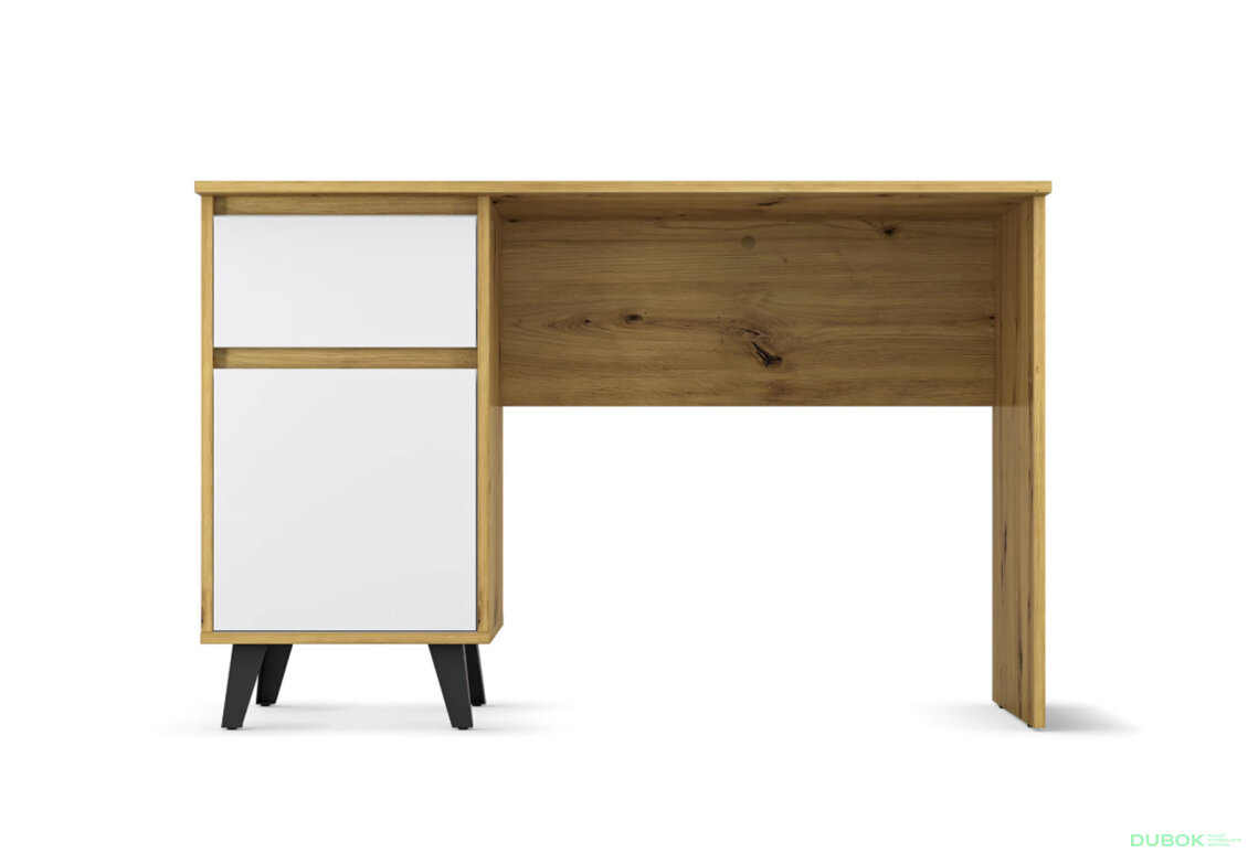 Fotografia 2 - Písací stôl Borg 1d1s/120 dub artisan / biely