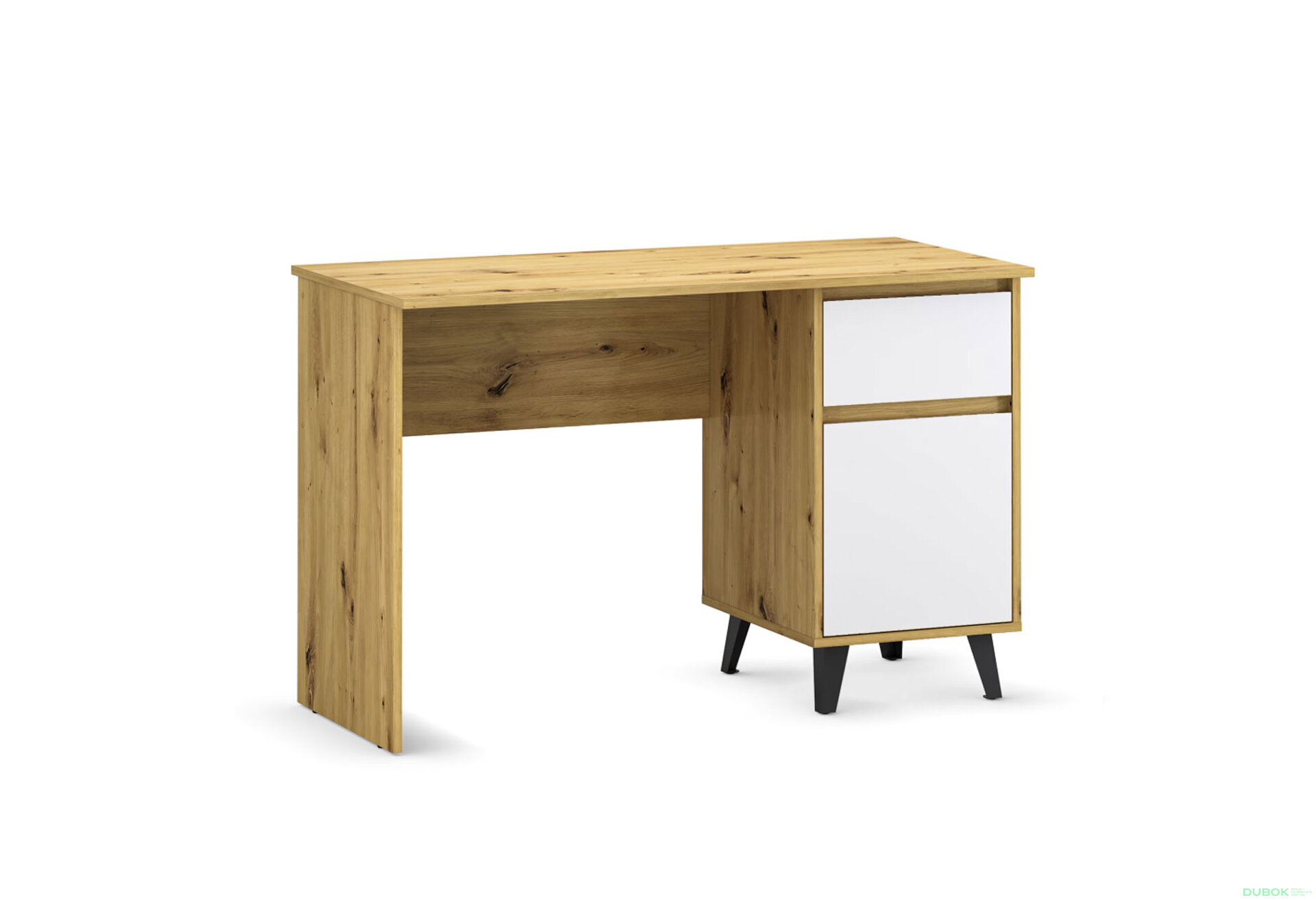 Fotografia 3 - Písací stôl Borg 1d1s/120 dub artisan / biely