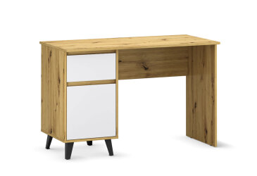 Písací stôl Borg 1d1s/120 dub artisan / biely