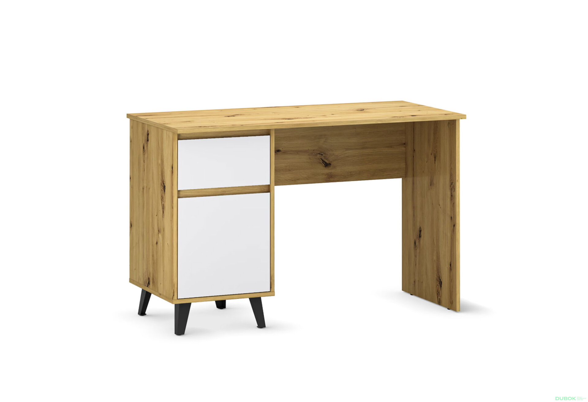 Fotografia 1 - Písací stôl Borg 1d1s/120 dub artisan / biely