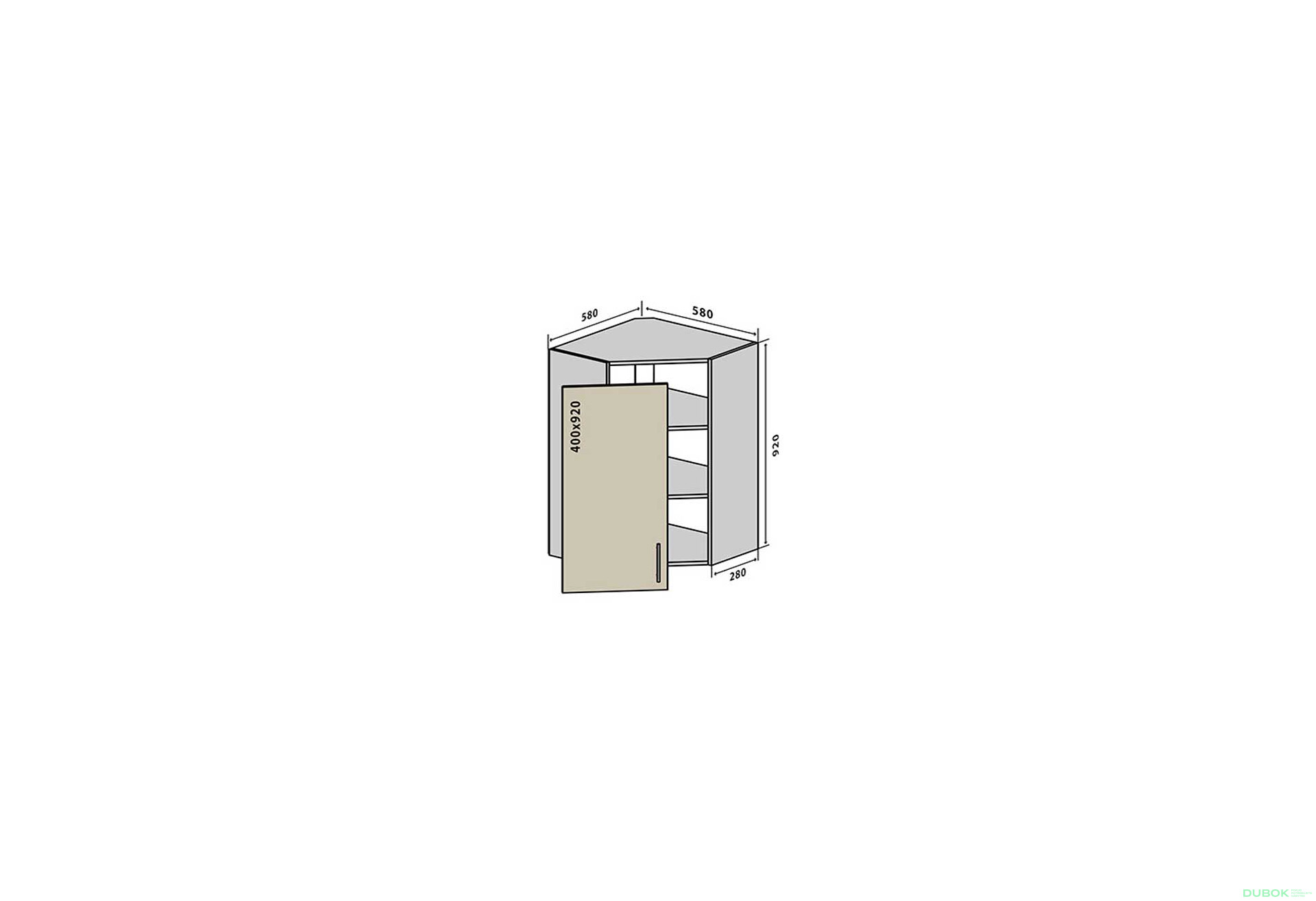 Fotografia 1 - V54 Skrinka 1D 58 Interno Gloss