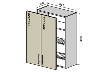 V47 Skrinka 2D 60 Sušák