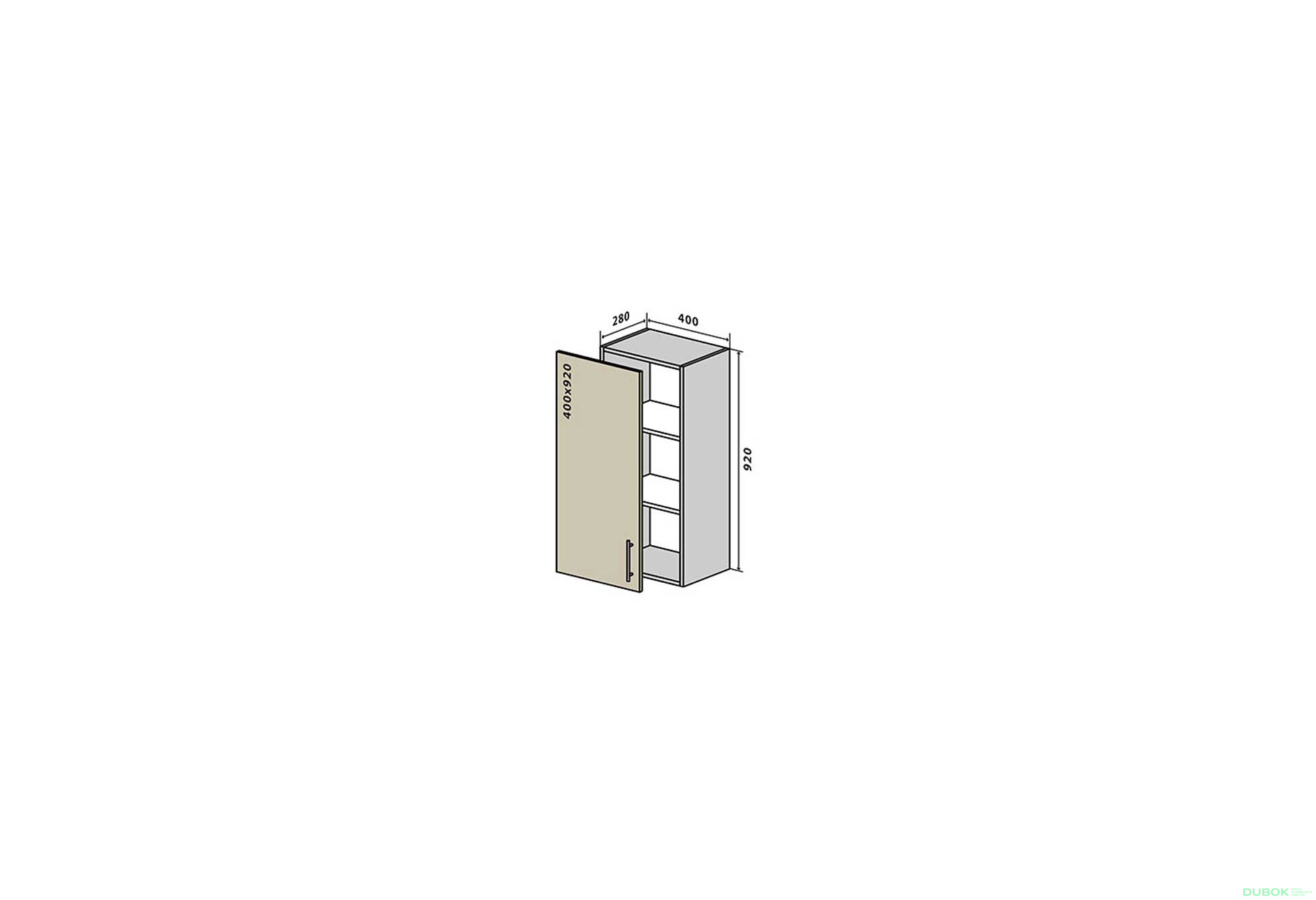 Fotografia 1 - V43 Skrinka 1D 40 Interno Gloss