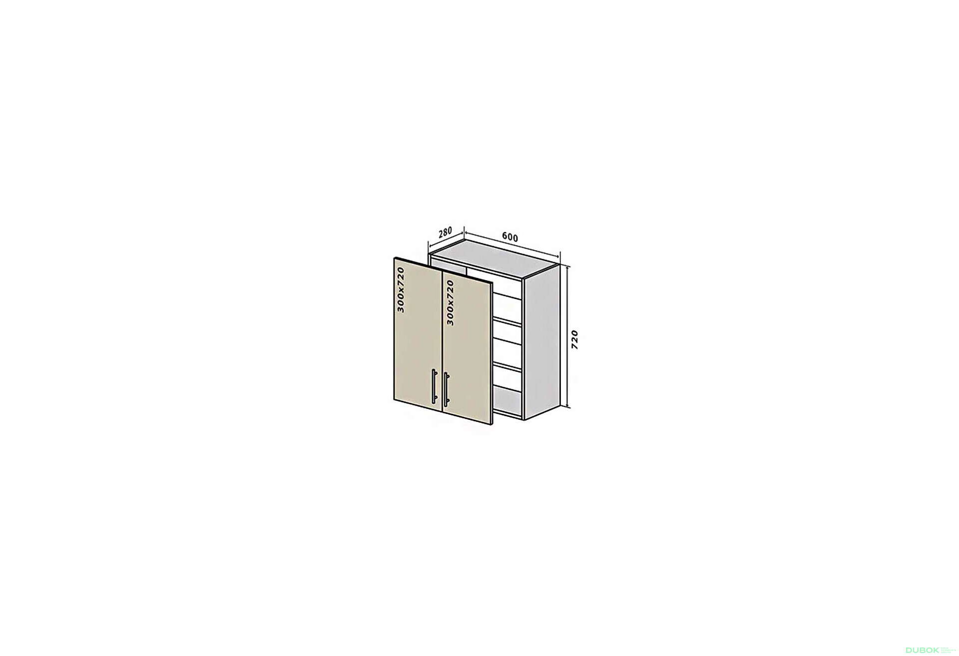 Fotografia 1 - V6 Skrinka 2D 60 Interno Gloss