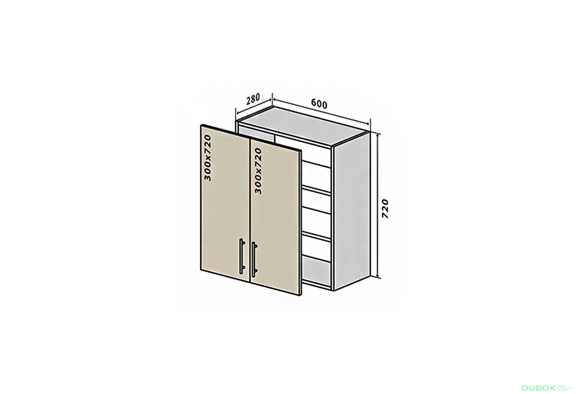 V6 Skrinka 2D 60 Interno Gloss