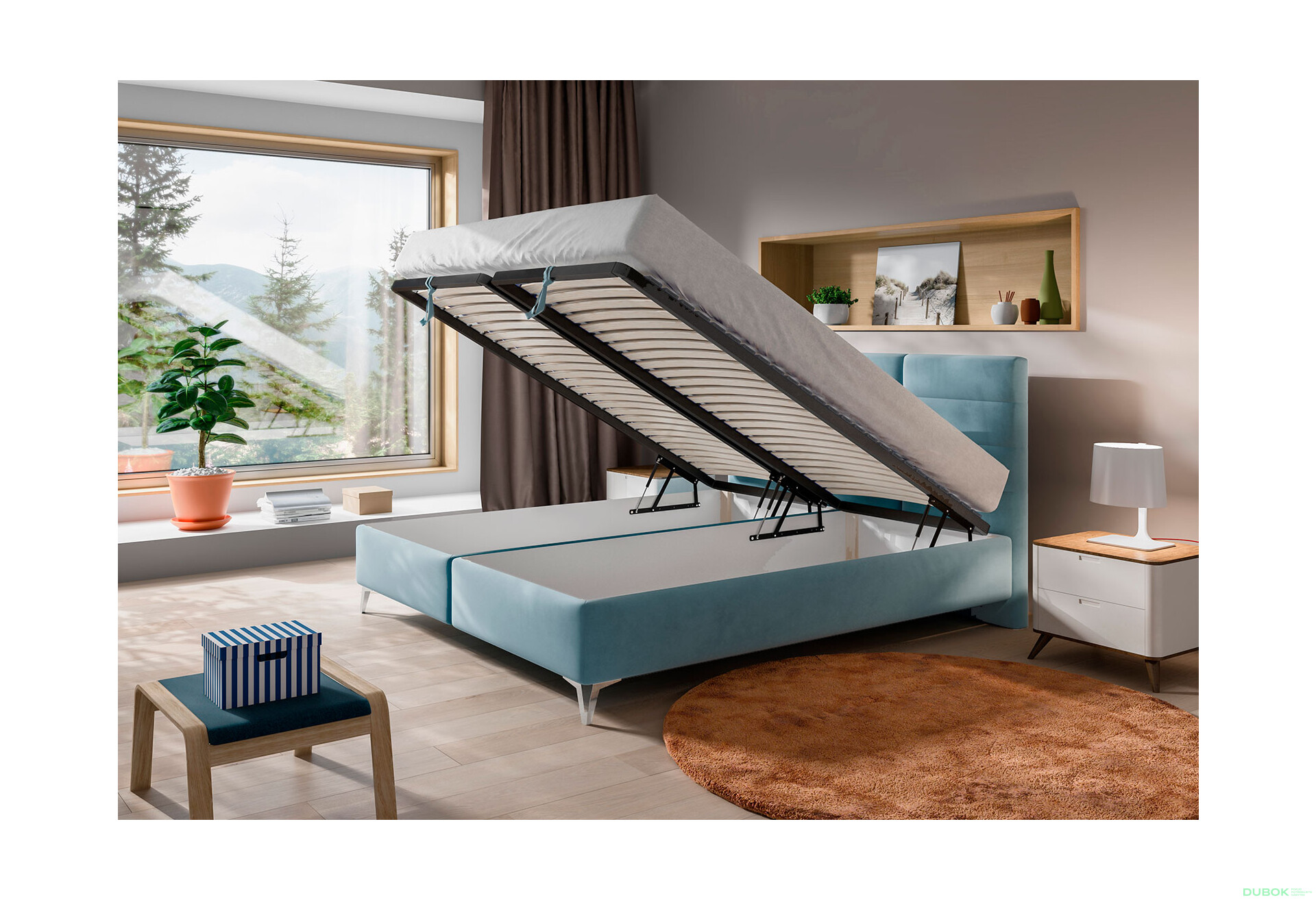 Fotografia 3 - Posteľ Logan 180x200 Cloud 70 Davis s roštom, úložným priestorom