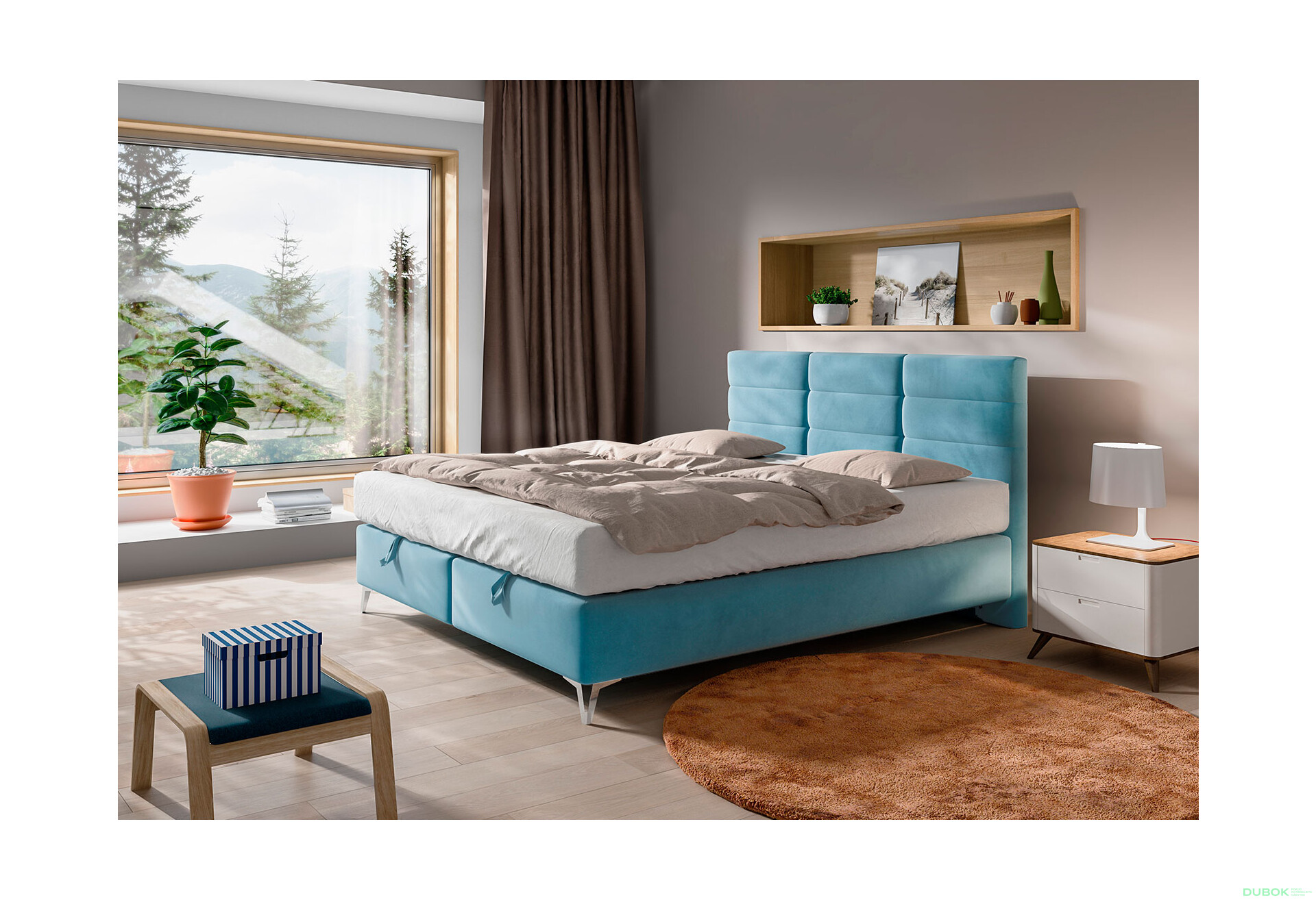 Fotografia 4 - Posteľ Logan 180x200 Cloud 70 Davis s roštom, úložným priestorom