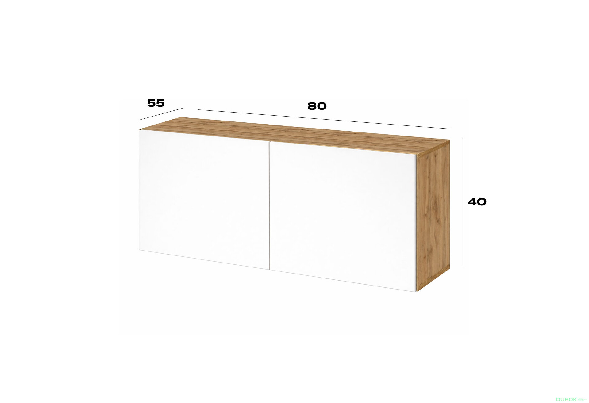 Fotografia 2 - Nadstavec na skriňu 80 cm dub apalačský / nymphaea alba Space