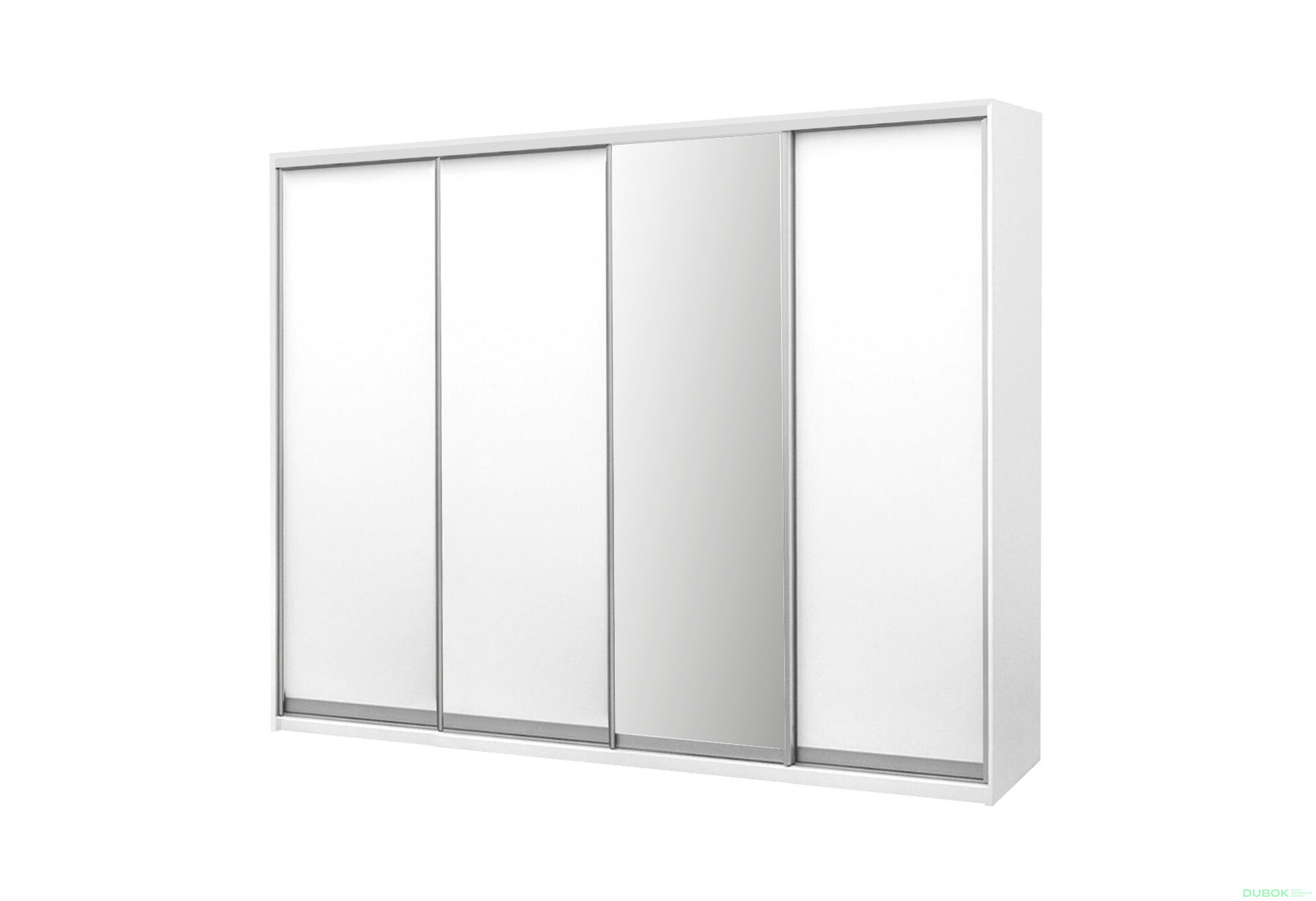 Fotografia 1 - Skriňa s posuvnými dverami Komforto 3 DTD + 1 zrkadlo 270x240x60 cm Biela