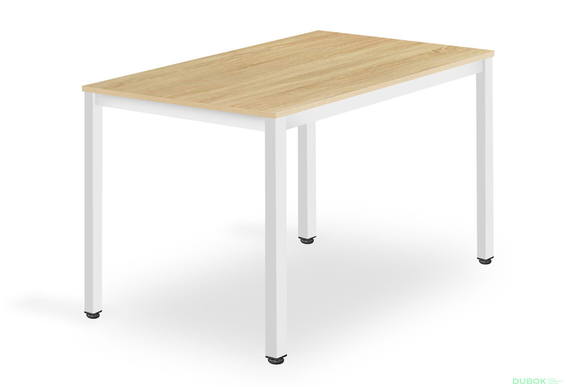 Stół TESSA 120cm x 60cm - dąb / białe nogi