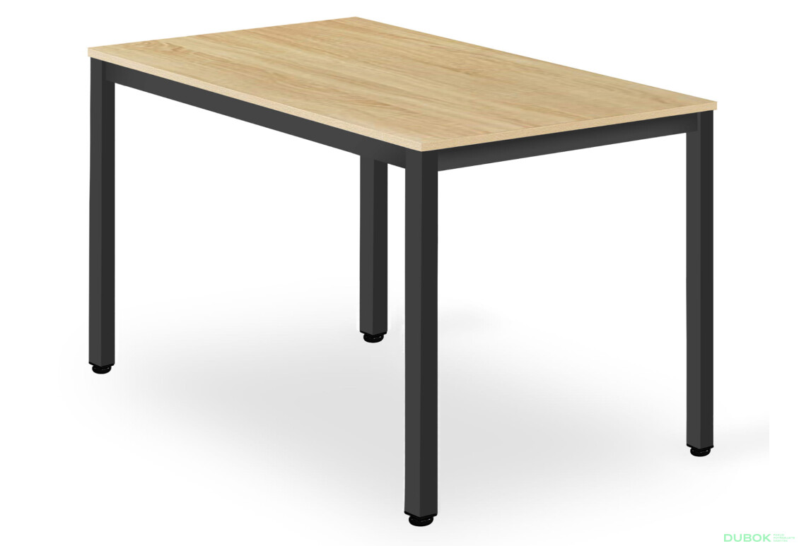 Stół TESSA 120cm x 60cm - dąb / czarne nogi