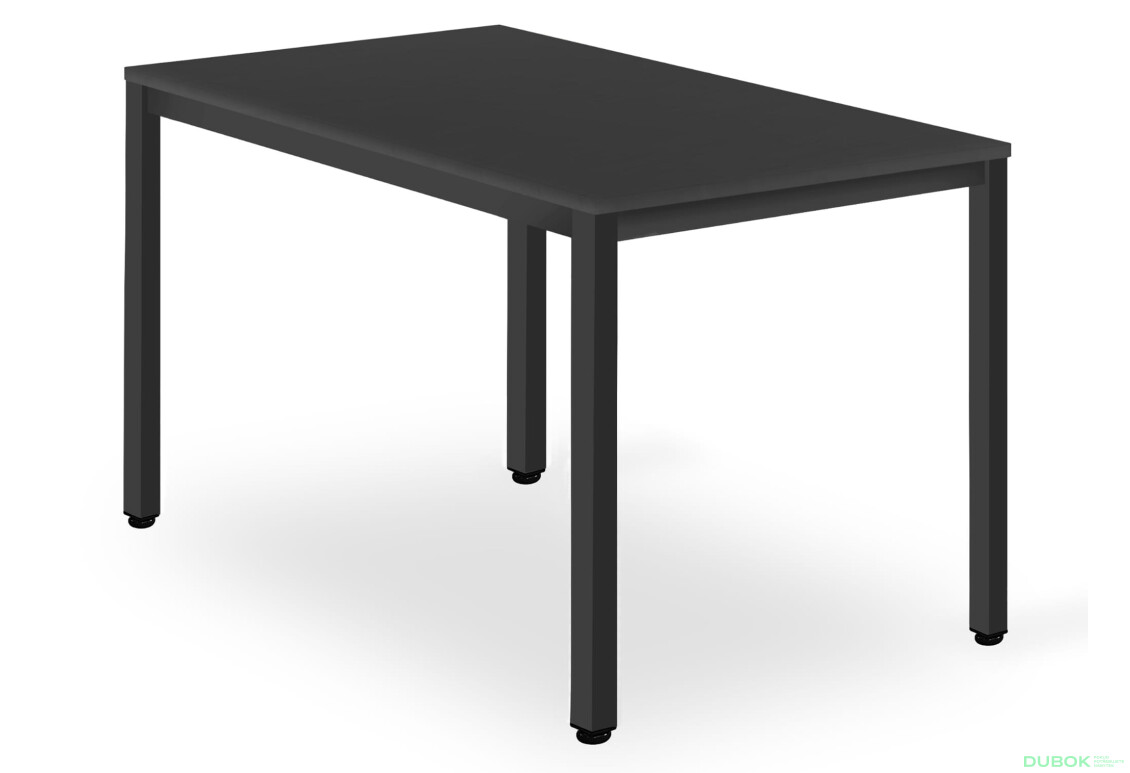 Stół TESSA 120cm x 60cm - czarny / czarne nogi