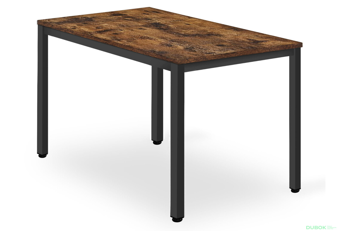 Stół TESSA 120cm x 60cm - rustykalny / czarne nogi