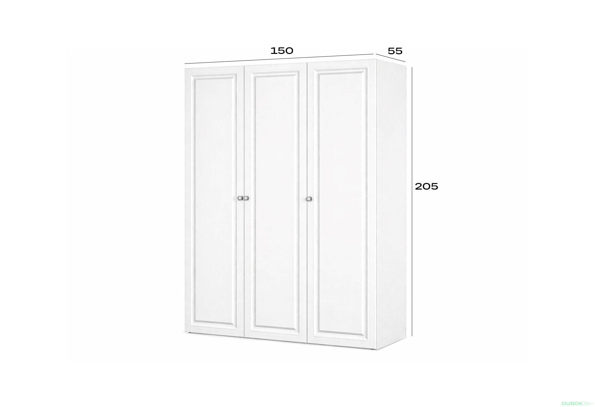 Obrázok 3 - Skriňa Madrid 150×55×205 cm, biela