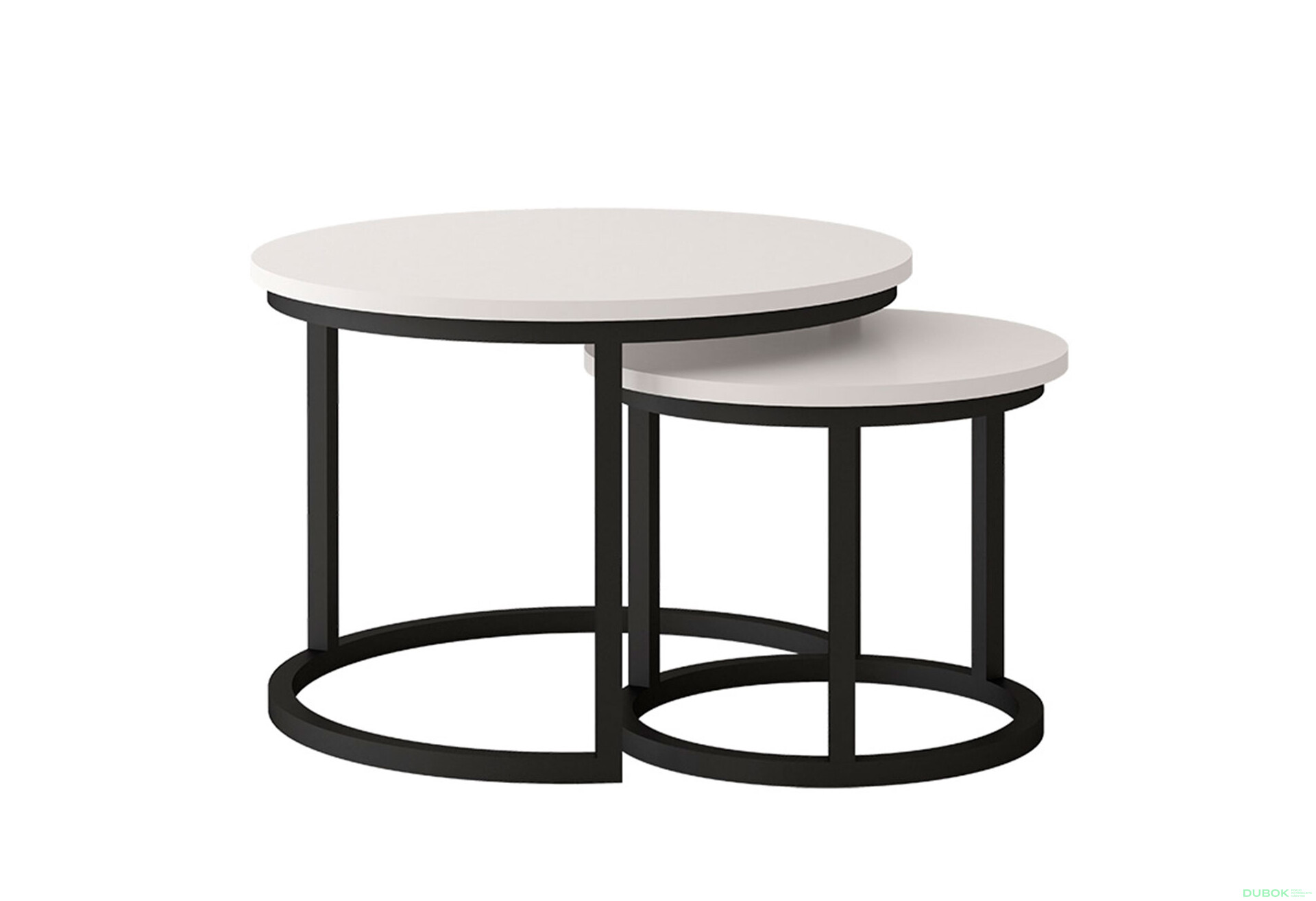 Fotografia 1 - Konferenčný stolík Toronto 50x42 + 70x46 čierny / biely