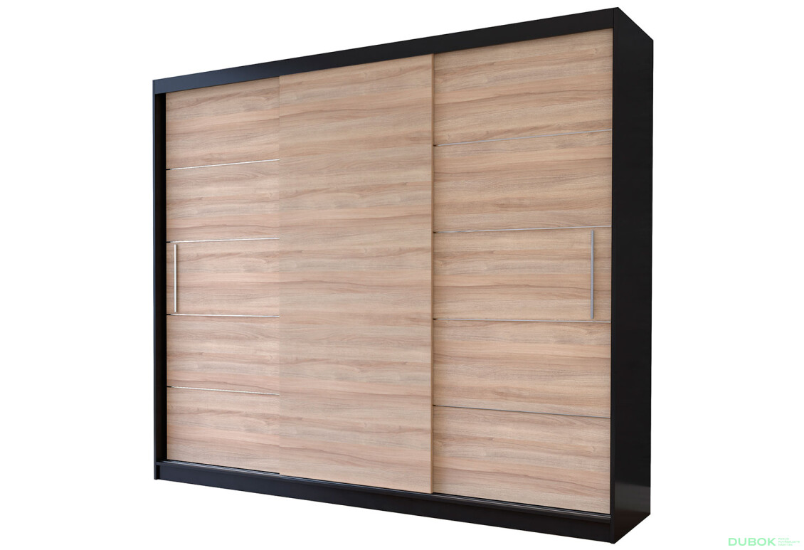 Skriňa Albumy bez zrkadla čierny / dub sonoma