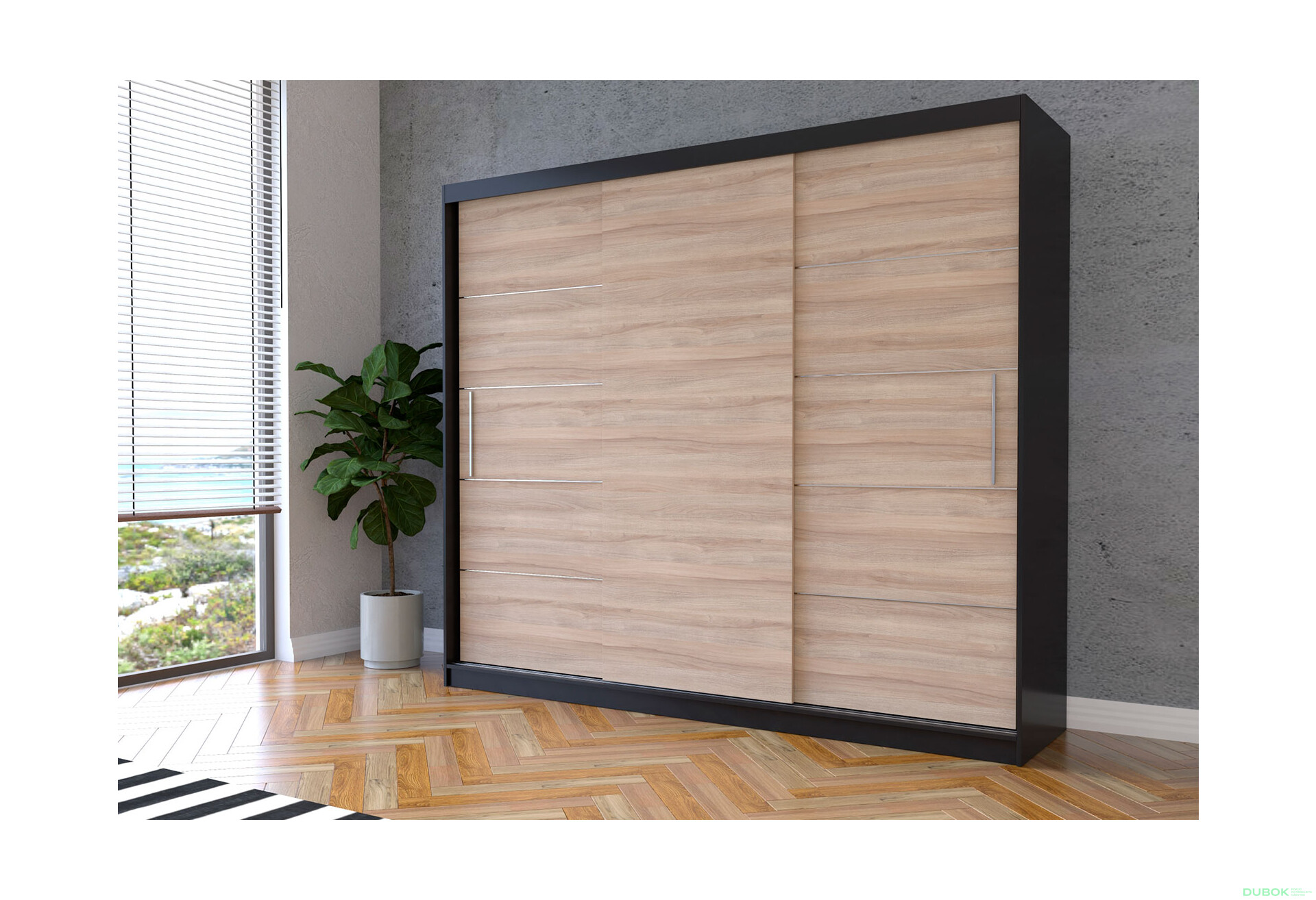 Fotografia 2 - Skriňa Albumy bez zrkadla čierny / dub sonoma