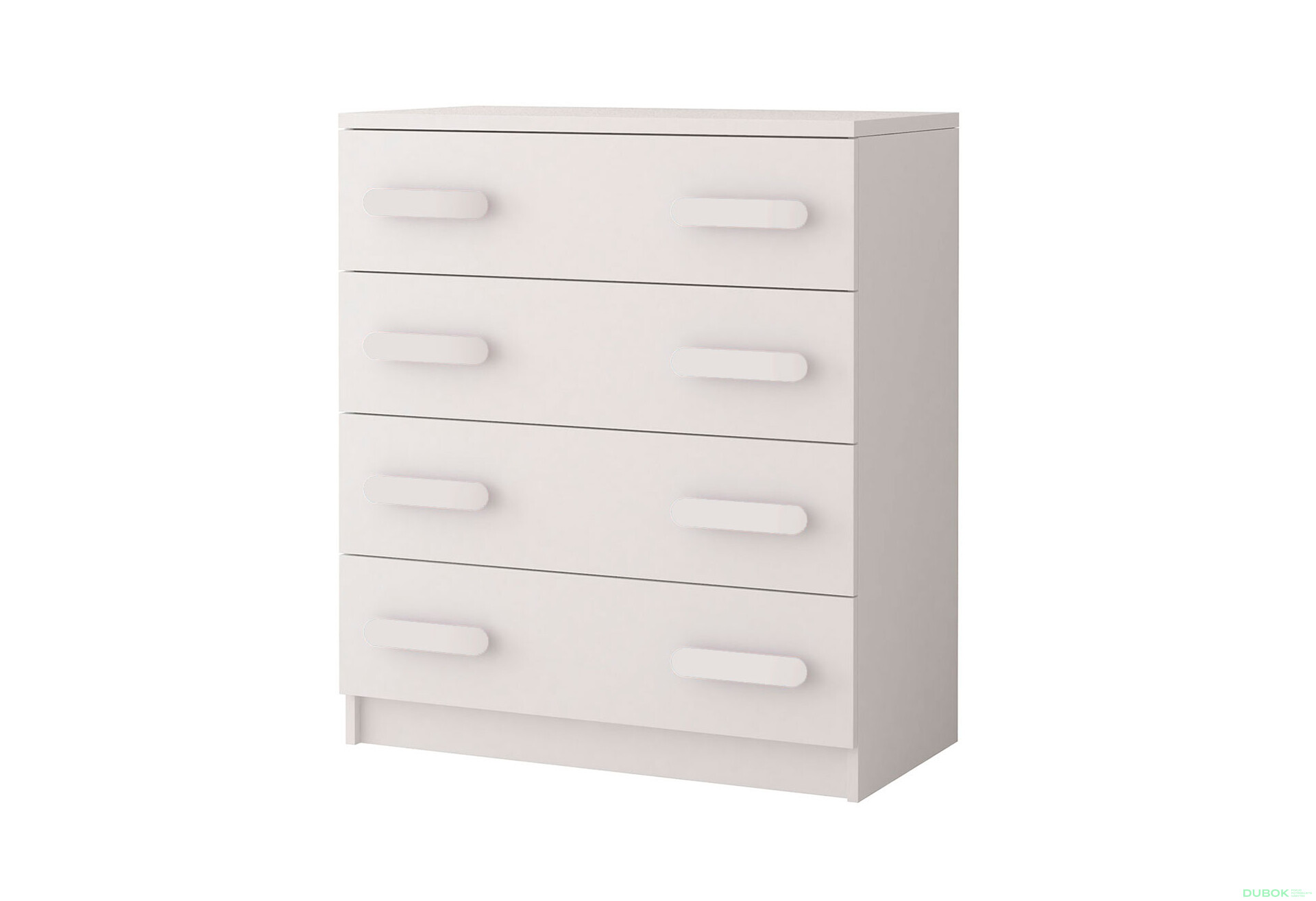 Fotografia 1 - Komoda 4S Šmyk biela, úchytky biely Idczak meble