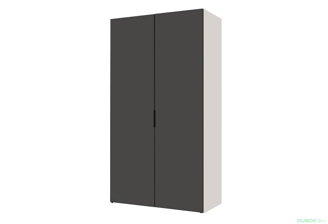 Skriňa dvojdverová 100 cm Modus 2 DTD Antracit Korpus Biely BL