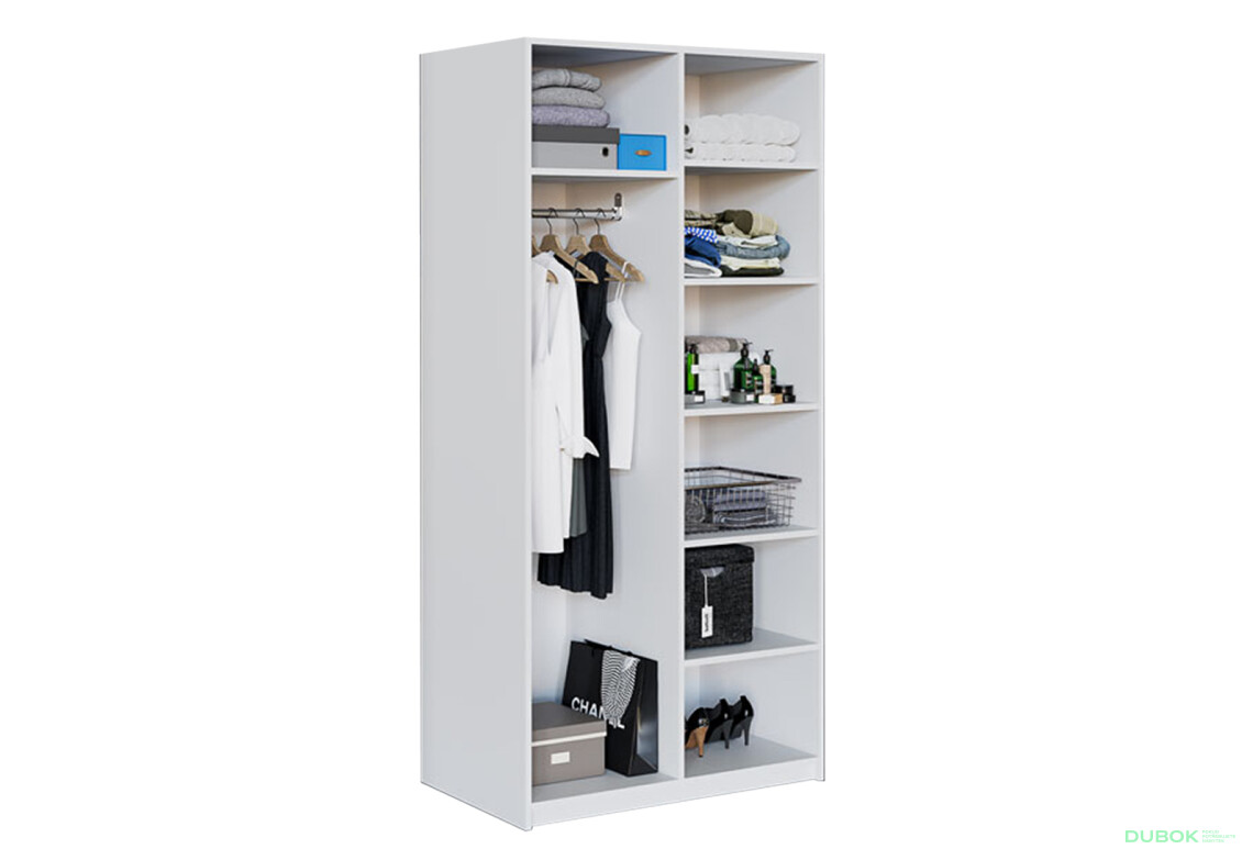 Fotografia 3 - Skriňa dvojdverová 100 cm Modus 2 DTD Antracit Korpus Biely BL