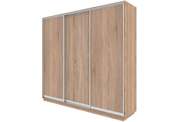 Skriňa s posuvnými dverami 2200x2500x600 3DTD Dub Sonoma, profil strieborný