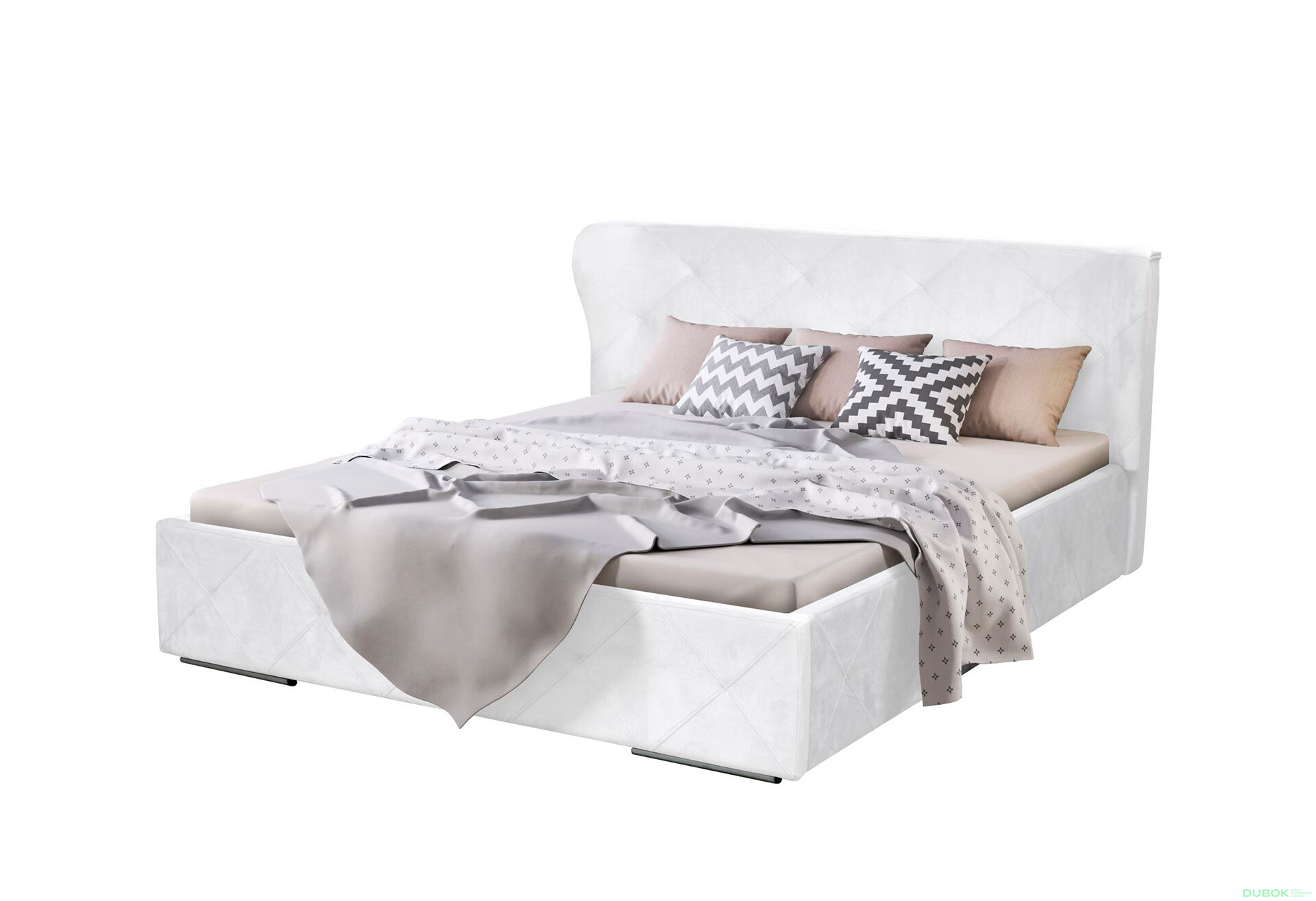 Fotografia 1 - Čalúnená posteľ Orlando 160x200 s roštom C Soft 17 biela Automat