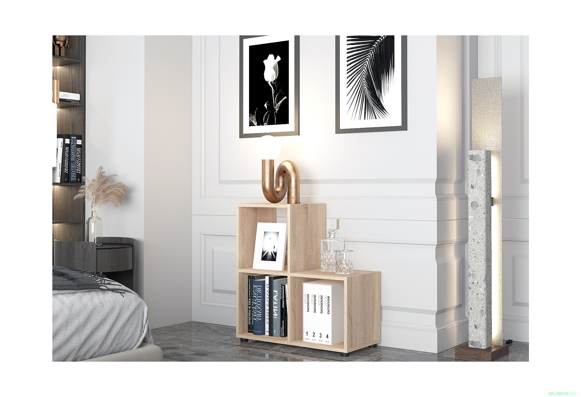 Fotografia 7 - Regál otvorený Step 2х2 69х28.8х71.4 dub sonoma