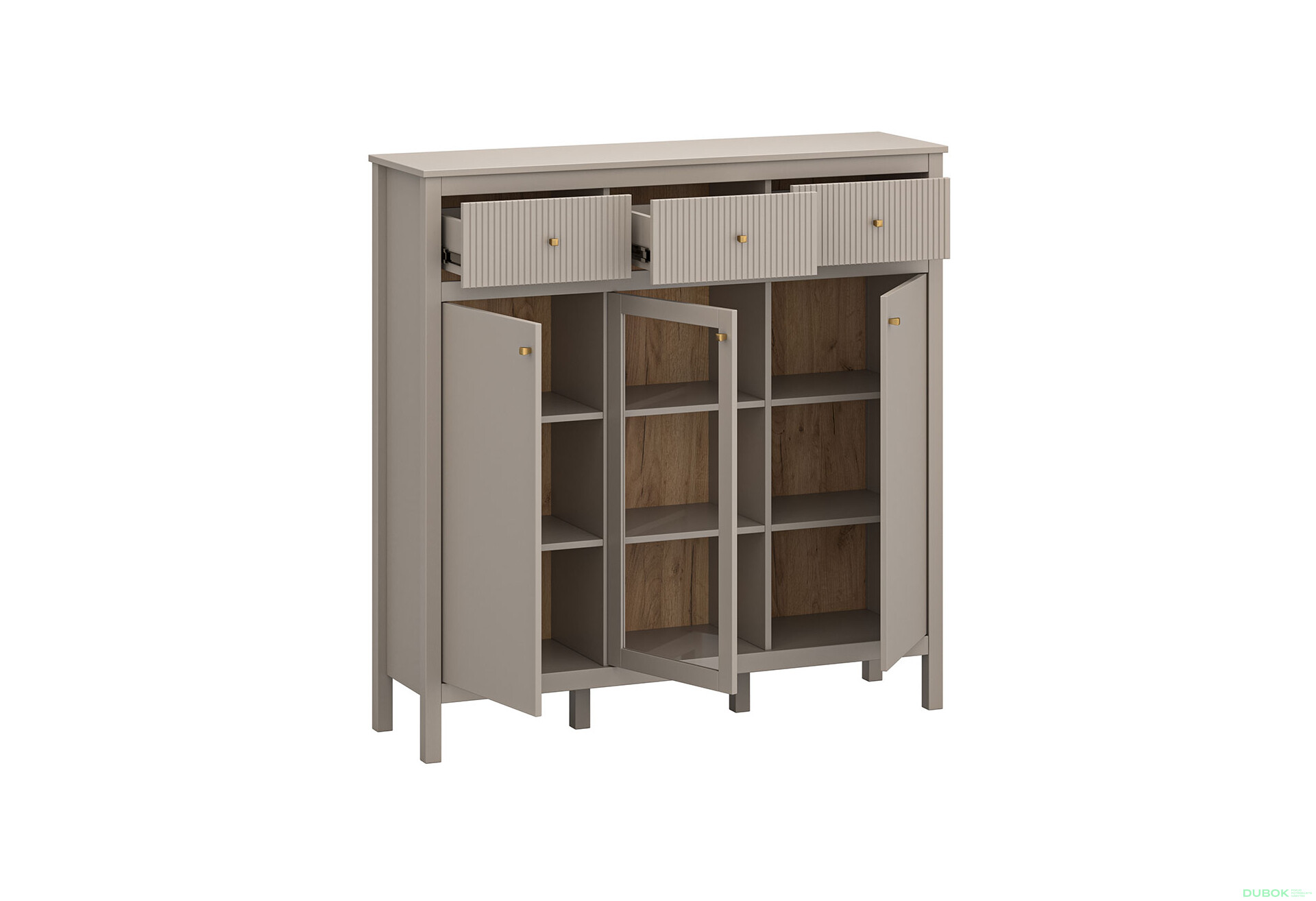 Komoda 2d1w3s (G) taupe Kleo - Fotografia 2 Fotografia 2 - Komoda 2d1w3s (G) taupe Kleo