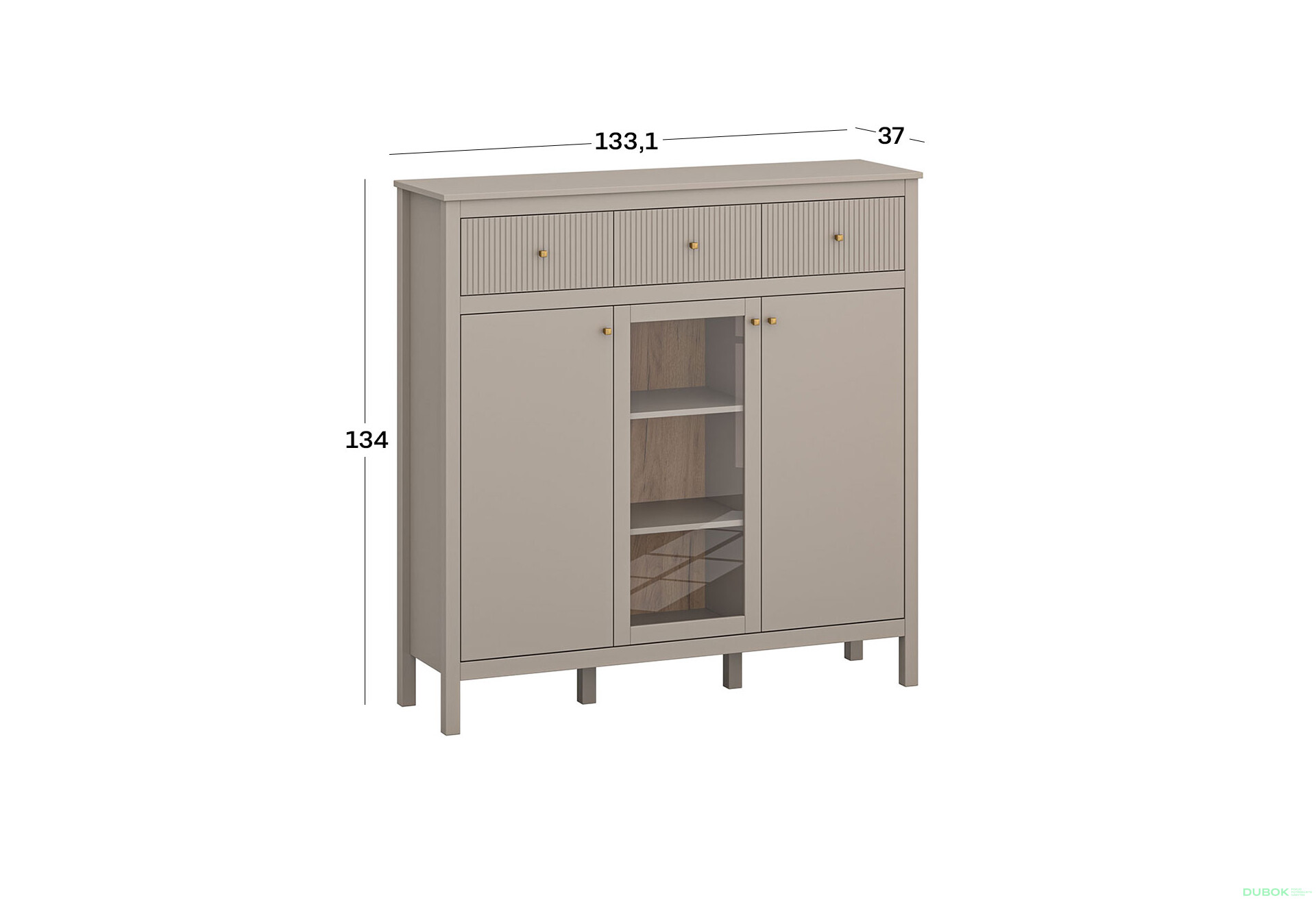 Komoda 2d1w3s (G) taupe Kleo - Fotografia 3 Fotografia 3 - Komoda 2d1w3s (G) taupe Kleo