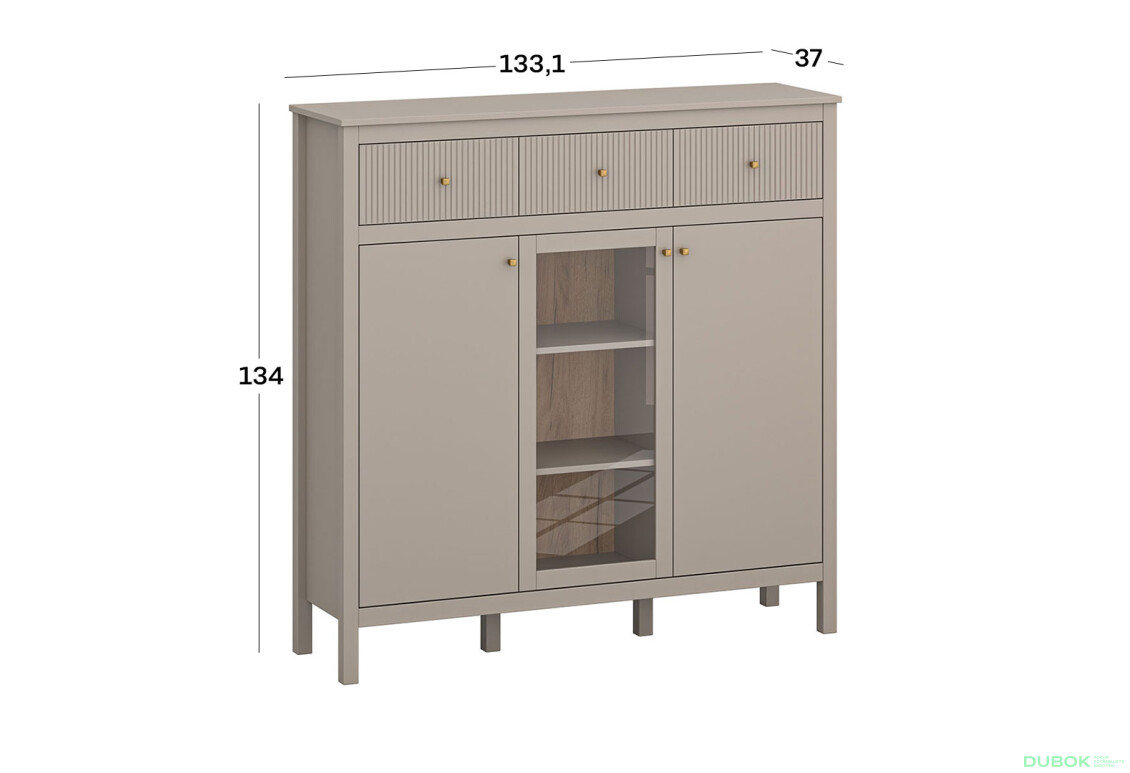 Komoda 2d1w3s (G) taupe Kleo - Fotografia 3 Fotografia 3 - Komoda 2d1w3s (G) taupe Kleo