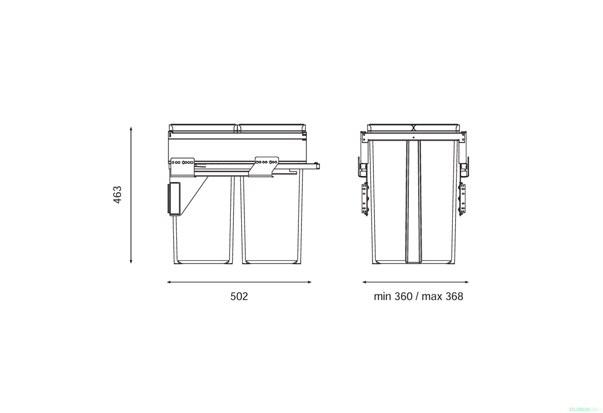 Fotografia 2 - Triedička Gollinucci 580 Plus Line do skrinky 400 mm 2x29 l antracitová