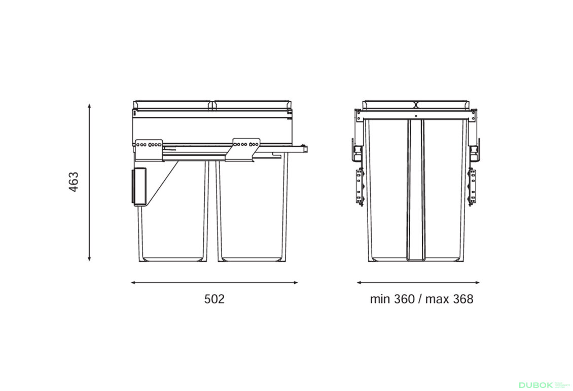 Fotografia 2 - Triedička Gollinucci 580 Plus Line do skrinky 400 mm 2x29 l antracitová