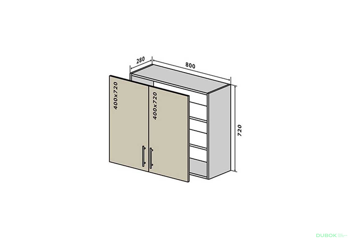 V8 Skrinka 2D 80 Interno
