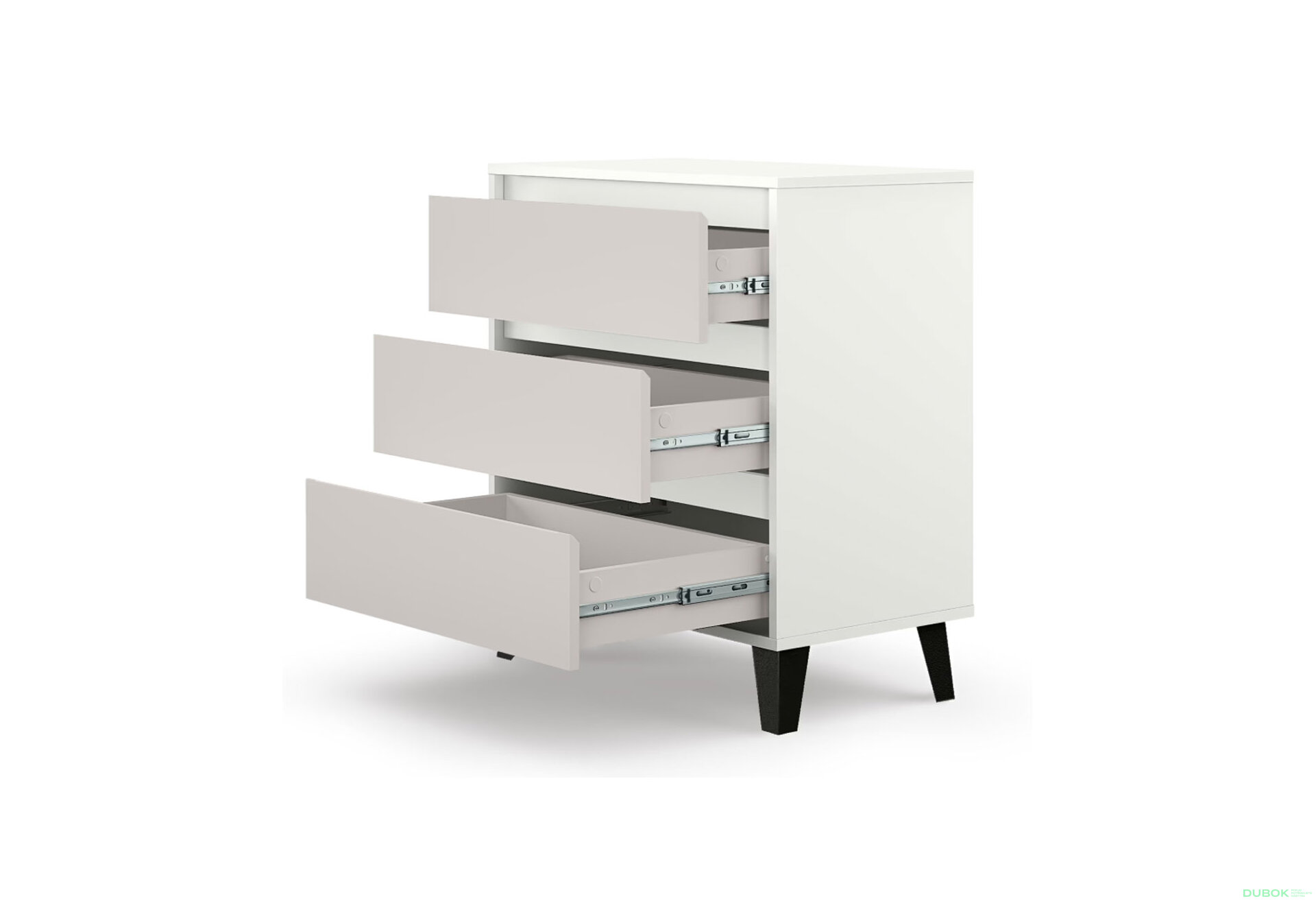 Fotografia 4 - Komoda Borg 3s/70 biela / kašmír