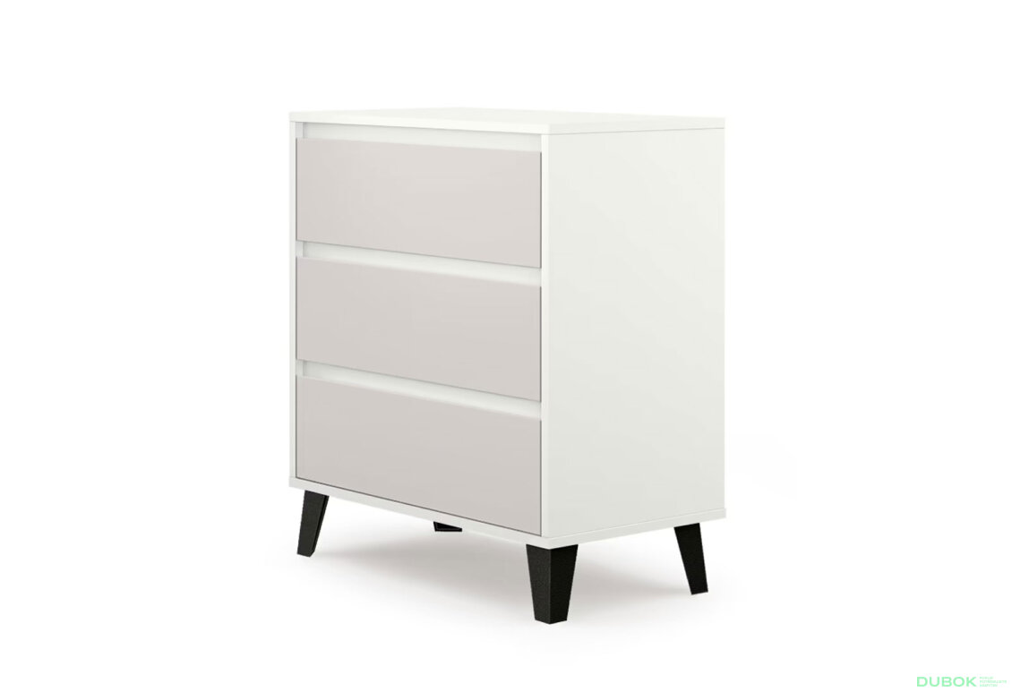 Fotografia 3 - Komoda Borg 3s/70 biela / kašmír