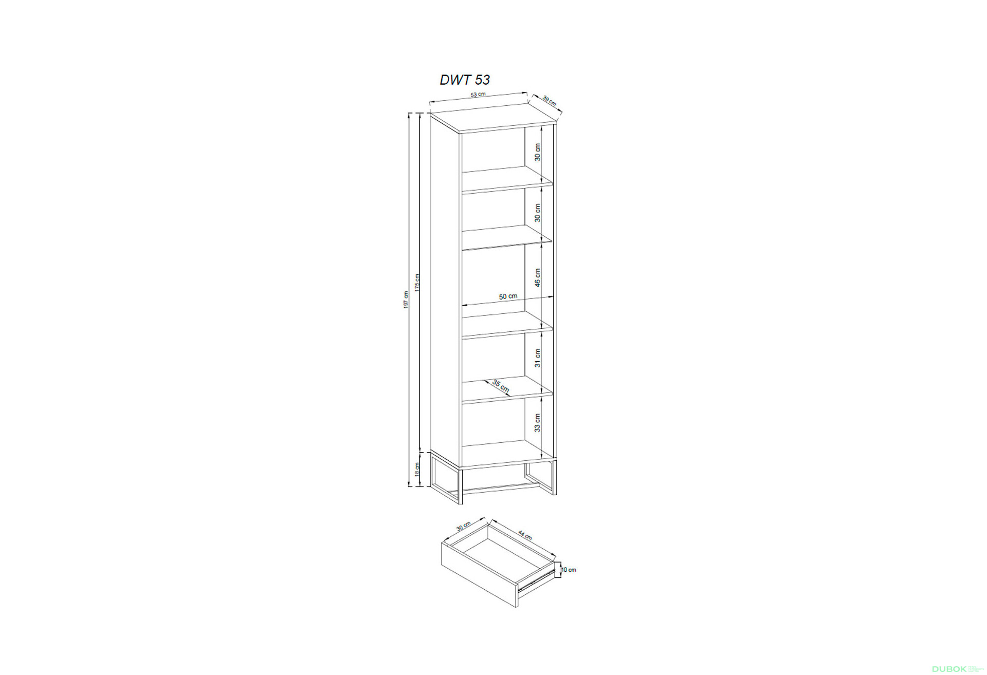 Fotografia 2 - Vitrína DWT53 dub ribbeck / čierny kameň Dark