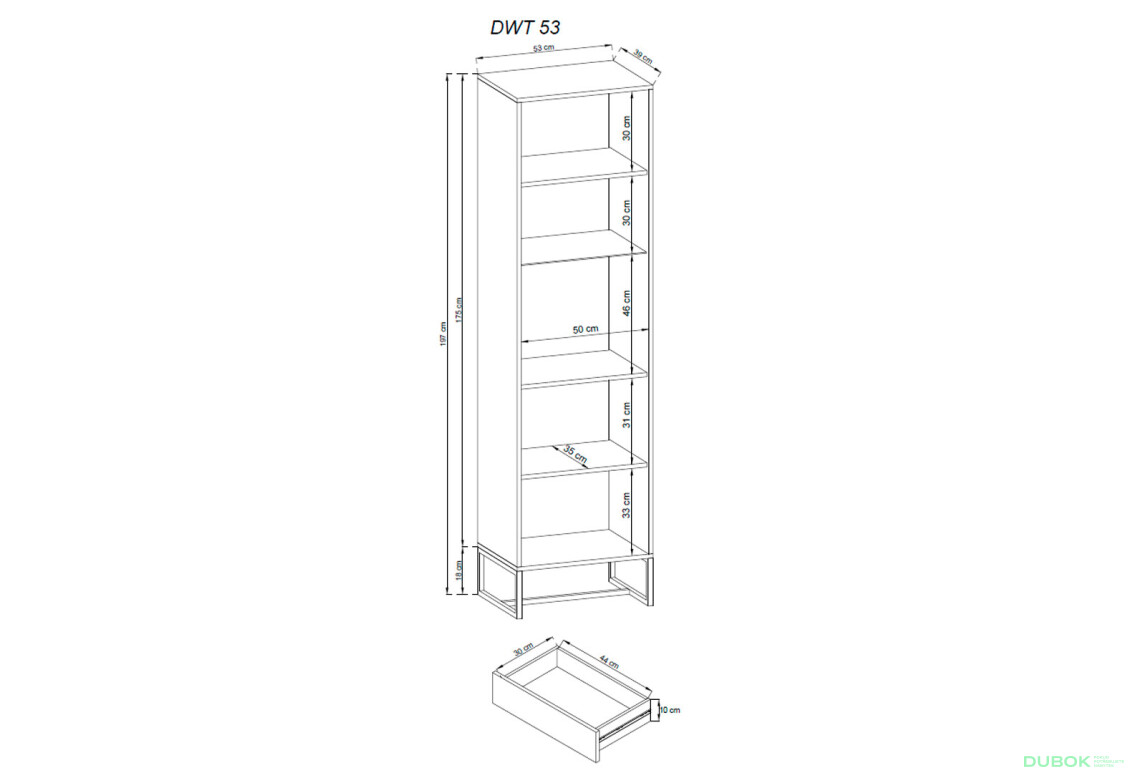 Fotografia 2 - Vitrína DWT53 dub ribbeck / čierny kameň Dark