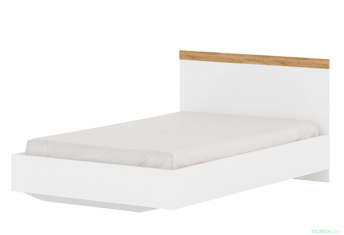 Posteľ 90x200 biely / dub wotan Vigo